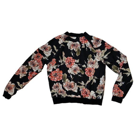 Sanctuary Anthropologie Floral Zip Front Bomber Jacket size Small - Picture 2 of 6